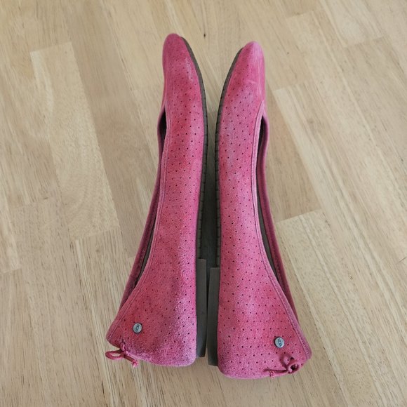 Ugg Karlina Suede Ballet Flats Geo Perforated  - Coral Pink - size 9.5 - Picture 6 of 10